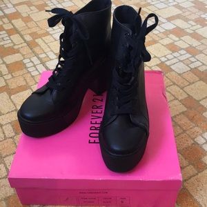 Forever 21 Lace Up Booties